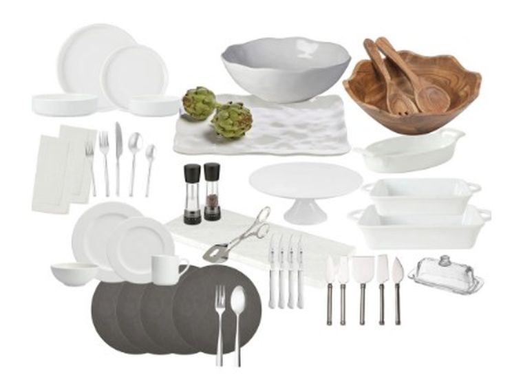 Standard package — essential dishware, serveware, and tools